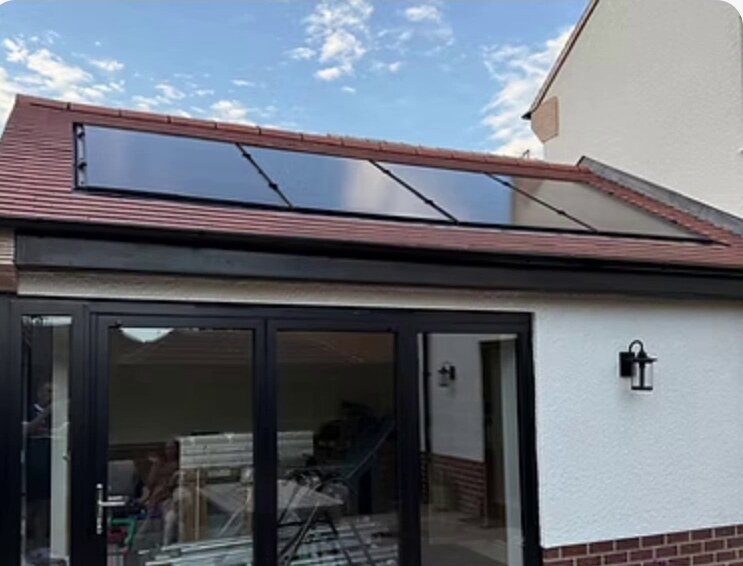 Solar panels fitted on a roof extension by MySolar247
